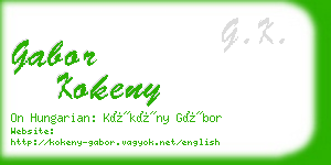 gabor kokeny business card
