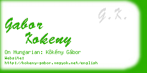 gabor kokeny business card